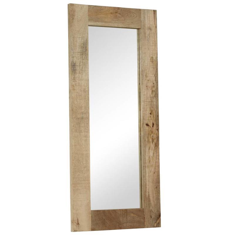 Wandspiegel – Ovale Spiegel – Badkamerspiegel – Staande Spiegel – Woonaccessoire – Massief Mangohout – 50x110 cm – Vochtbestendig & Unieke Houtnerf