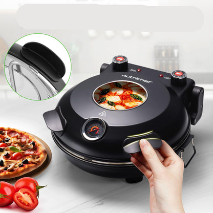 Pizzaoven – Elektrische Oven – Pizzamaker – Pizza Bakoven – Compacte Mini Oven – Tot 425°C Temperatuur – 1200 Watt Vermogen – Zwart