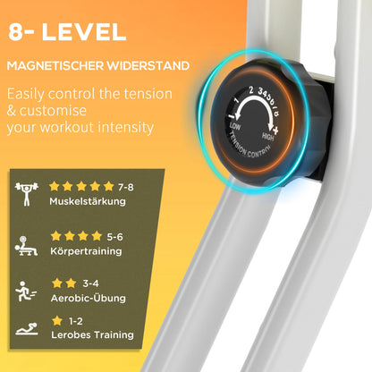 Fietstrainer – Hometrainer – Bureaufiets – Bewegingstrainer – Mini Hometrainer – Inklapbaar – 8 Verstelbare Magneetweerstanden – LCD Monitor
