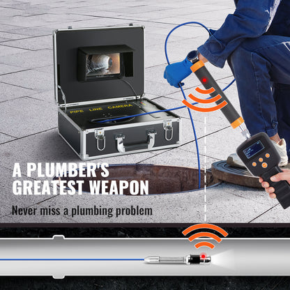Inspectiecamera – Endoscoop – Rioolcamera – Buiscamera – Inspectiegereedschap – 18 cm LCD-Scherm – 40 Meter Kabel – 16GB SD-Kaart – 512Hz Sonar Locator – 1000 TVL HD Camera