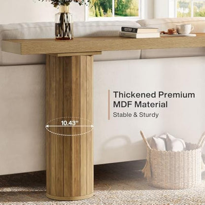 Farmhouse Console Table – Sidetable – Sofa Tafel – Haltafel – Wandtafel – 63 Inch – Wit MDF – Ruimtebesparend Smal Design – 90 KG Draagvermogen