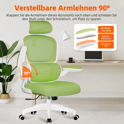 Office Chair with Adjustable Headrest, Armrests, and Lumbar Support, Load Capacity up to 150 kg