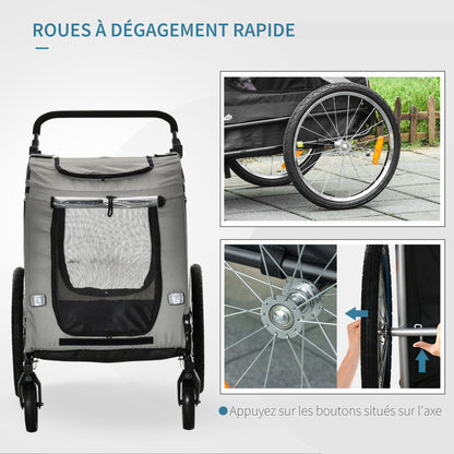 Fietsaanhanger Hond – Hondenfietskar – Hondenkar – Fietskar Huisdier – Hondenbuggy – 2-in-1 Design – Lichtgewicht Aluminium Frame