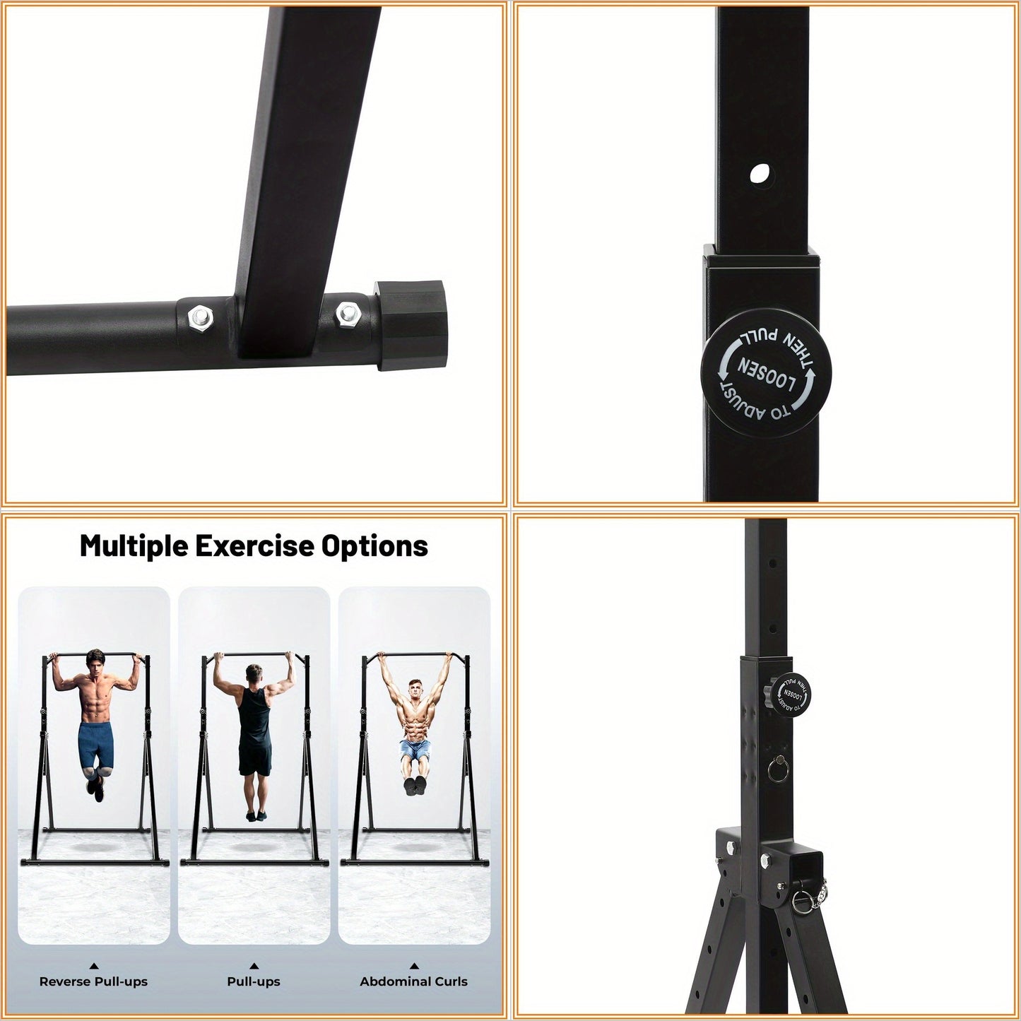 Optrekstang – Pull Up Bar – Chin Up Bar – Wandmontage Stang – Fitness Stang – Verstelbaar 1,75-2,30 m – Hoogwaardig Koolstofstaal – Max. 200 kg Belastbaar