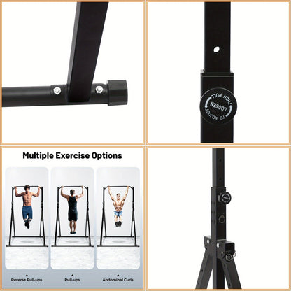 Optrekstang – Pull Up Bar – Chin Up Bar – Wandmontage Stang – Fitness Stang – Verstelbaar 1,75-2,30 m – Hoogwaardig Koolstofstaal – Max. 200 kg Belastbaar