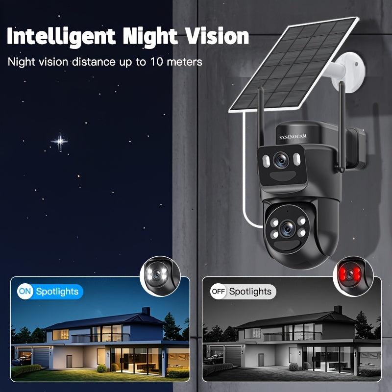 Beveiligingscamera – Bewakingscamera – Camerabewaking – Buitencamera – Draadloze Camera – 3G/4G LTE Verbinding – Zonnepaneel – 2K HD PTZ Nachtzicht – Bewegingsdetectie – Tweerichtingsaudio – SD & Cloud Opslag