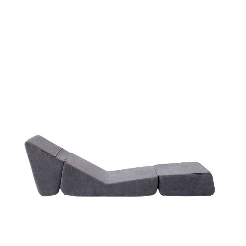 Kleine Vouwbare Sofa Bed – Slaapbank – Vouwbed – Chaise Longue – Slaapstoel – Vintage Grijs – Fluweel Bekleding – Veerkrachtig Schuim