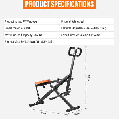 Roeitrainer – Roeimachine – Fitnessapparaat – Roeiapparaat – Opvouwbare Fitnessmachine – Volledige Lichaamstraining – Wolfraamstaal Frame – Max. 120 kg Belastbaar Gewicht