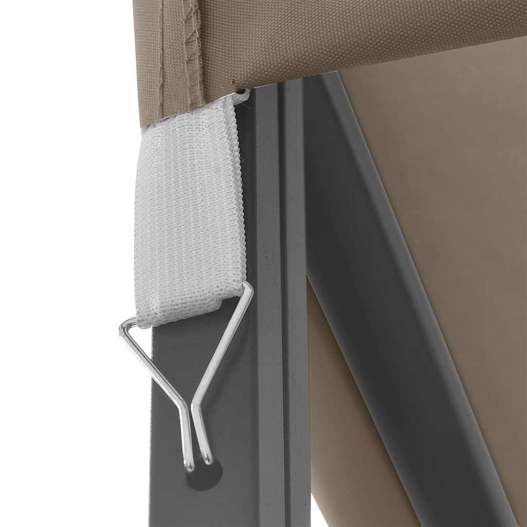 Tuinkamer – Overkapping – Prieel – Tuinoverkapping – Tuinhuisje – 3x4 Meter – Ventileerbaar Polyester Dak – Ingebouwde Sfeerverlichting Taupe