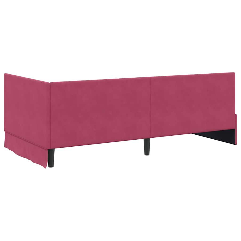 Bedframe – Bed – Eenpersoonsbed – Slaapbank – Kinderbed – Blauw Velvet Hoofdbord – Stevig Plaatmateriaal – Lattenbodem 80x200 cm