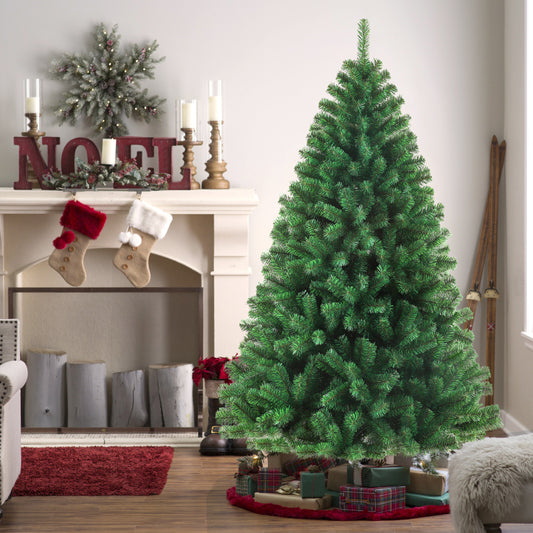 Kunstkerstboom – Nepkerstboom – Kerstboom Kunst – Sierboom – Groene Kerstboom – 210 cm Hoog – 1050 Dichte PVC Takken – Metalen Voet – Eenvoudige Montage