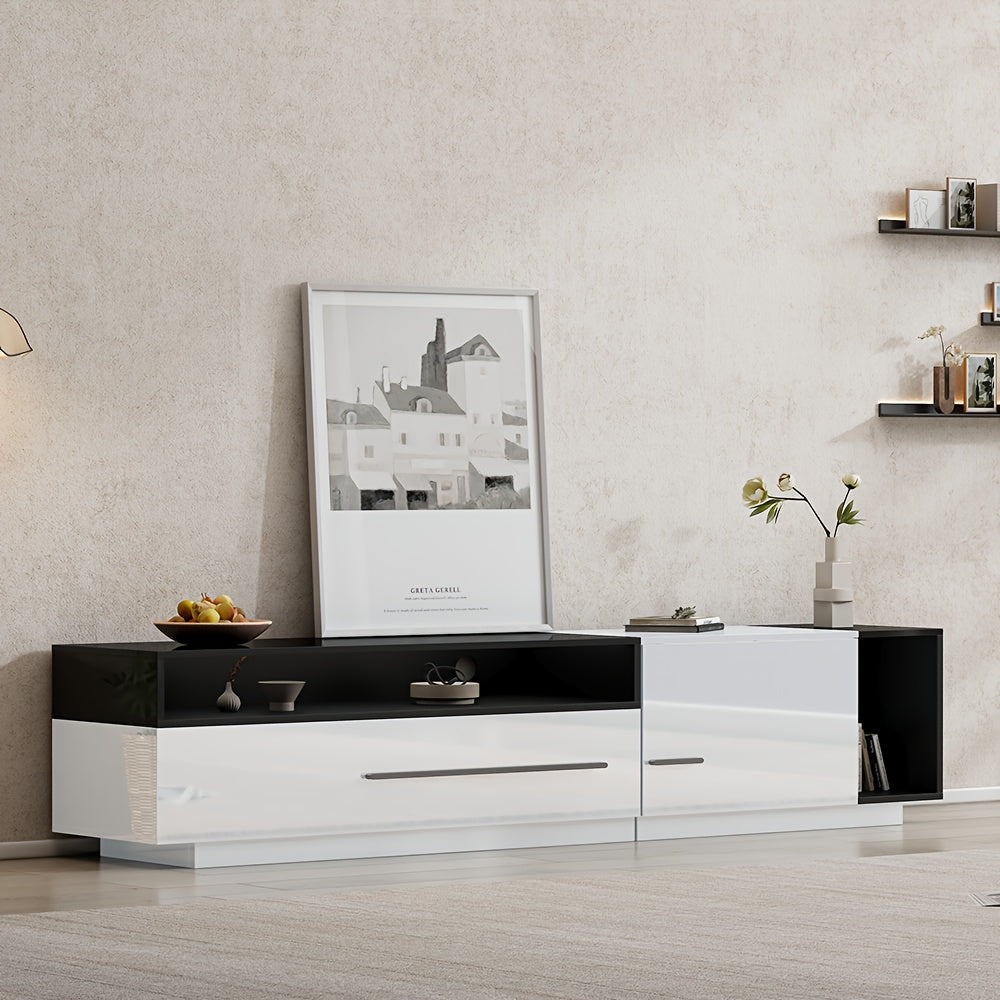 TV-Meubel – TV Dressoir – TV Kast – TV Meubel – Lowboard – Hoogglans – 170 cm – Geschikt Voor TV’s Tot 70 Inch – Met Lade, Deur En Open Vak