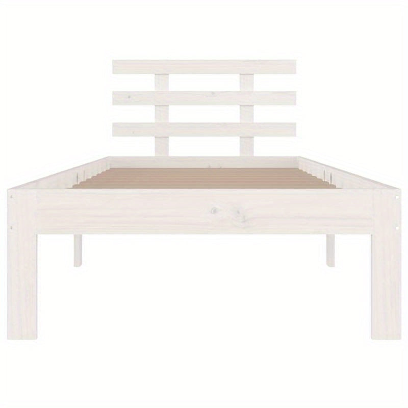 Bedframe – Eenpersoonsbed – Ledikant – Houten Bed – Slaapbank – Massief Hout – Wit – 90x200 cm – Duurzaam & Eenvoudige Montage