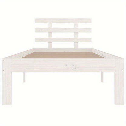 Bedframe – Eenpersoonsbed – Ledikant – Houten Bed – Slaapbank – Massief Hout – Wit – 90x200 cm – Duurzaam & Eenvoudige Montage