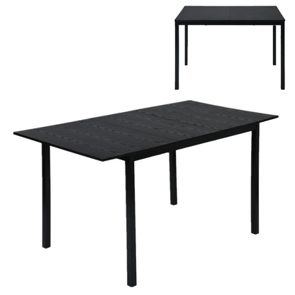 Uitschuifbare Eettafel – Eetkamertafel – Tafel – Scandinavische Tafel – Keukentafel – 120-160x80x75 cm – MDF Tafelblad en Zwart Metalen Frame