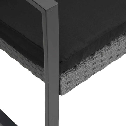 Hoektuinset – Tuinmeubel – Buitenmeubel – Loungeset – Terrasset – Donkergrijs – Duurzaam Staalframe – Comfortabele Dikke Kussens