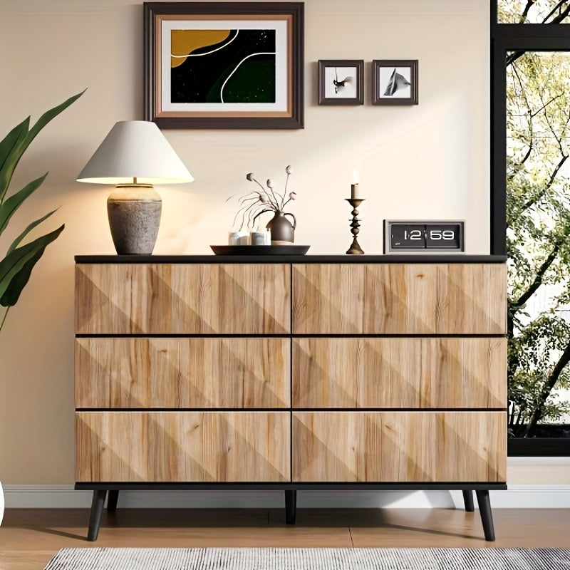 Ladekast – Ladenkast – Kommode – Opbergkast – Dressoir – 6 Lades – Duurzaam Bamboe – Compact 69 cm Hoog