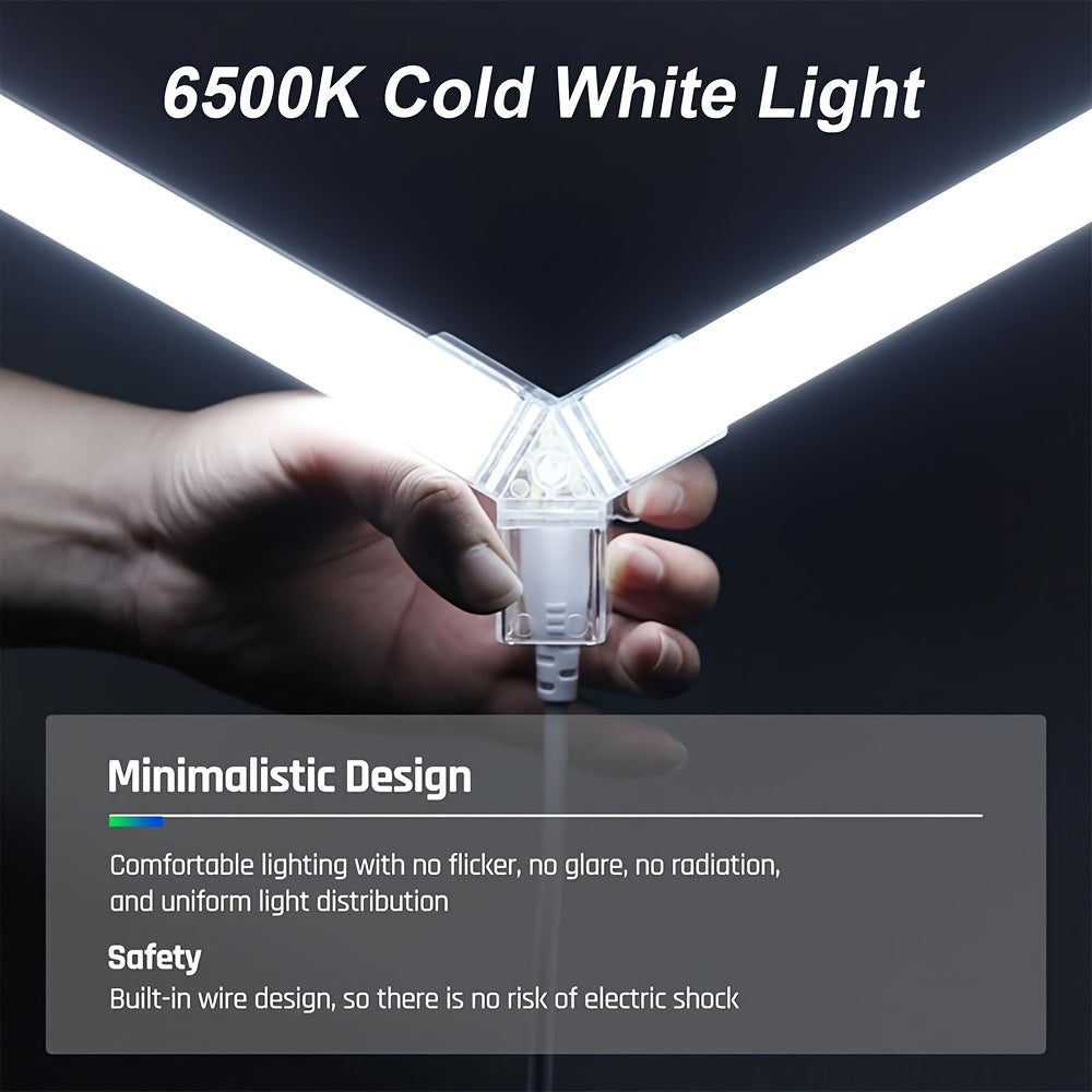 Hexagonale LED-plafondlamp – LED plafondverlichting – Garage lamp – Werkplaats verlichting – Hexagon lamp 10-vak – 485W 48.520 lumen – Daglichtkleur 6500K