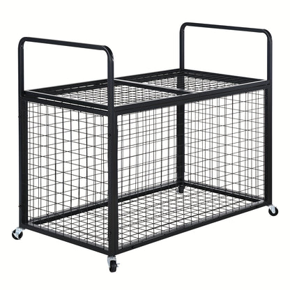 Ballenwagen – Ballenkar – Ballenrek – Balsportwagen – Ballenopberger – Inklapbaar – Stevig IJzeren Gaas – Afsluitbaar met Wielen – 114,3x60,96x63,5 cm