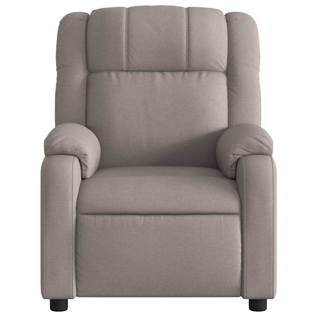 Relaxstoel – Fauteuil – Zetel – Lounge Chair – Handmatig Verstelbare Taupe – Kantelbaar Tot 135 Graden – Comfortabele Ademende Stof