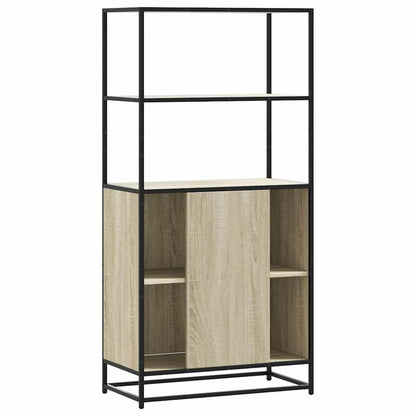 High cabinet 68x35x139cm crafted wood and metal black, Bedroom Furniture, Office Storage, Stylish Organizer, Sleek Design, Engineered Wood, Spacious Organizer, Tall Cabinet, Interior Decorators, Small Space Solutions