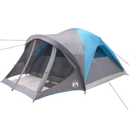 Speeltent – Kindertent – Speelhuisje – Kampeertent – Familietent – Voor 6 Personen – Waterafstotend Polyester – Stevige Glasvezelstokken – Blauw