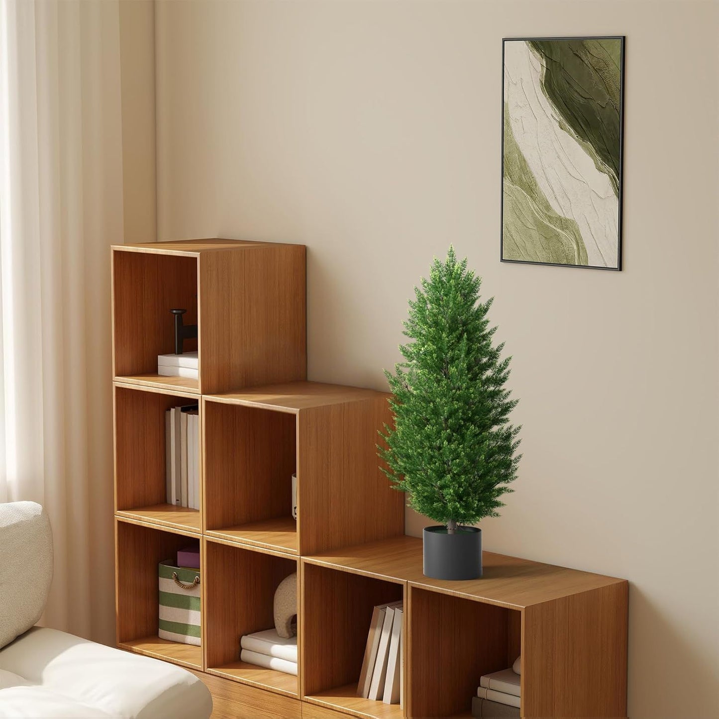 Nepplant Cypress Boom – Kunstboom – Sierplant – Kamerplant – Buitenplant – Hoogte 150 cm – Levensgetrouw en Onderhoudsvriendelijk