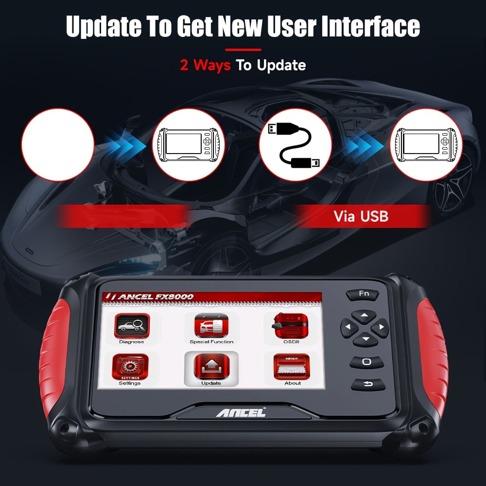 OBD2 Scanner – Auto Diagnosetool – Foutcode Lezer – Reset Gereedschap – Systeemdiagnose – USB Voeding Zonder Batterij – ABS Ontluchting & Olie Service Reset