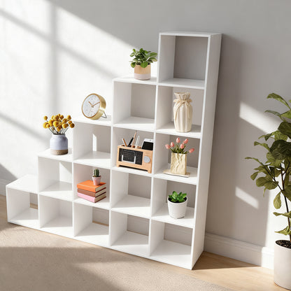 15-Cube L-Shaped Storage Bookcase | Plastic Freestanding Organizer for Home & Office, Contemporary Style by NaMaSyo, Corner Shelves