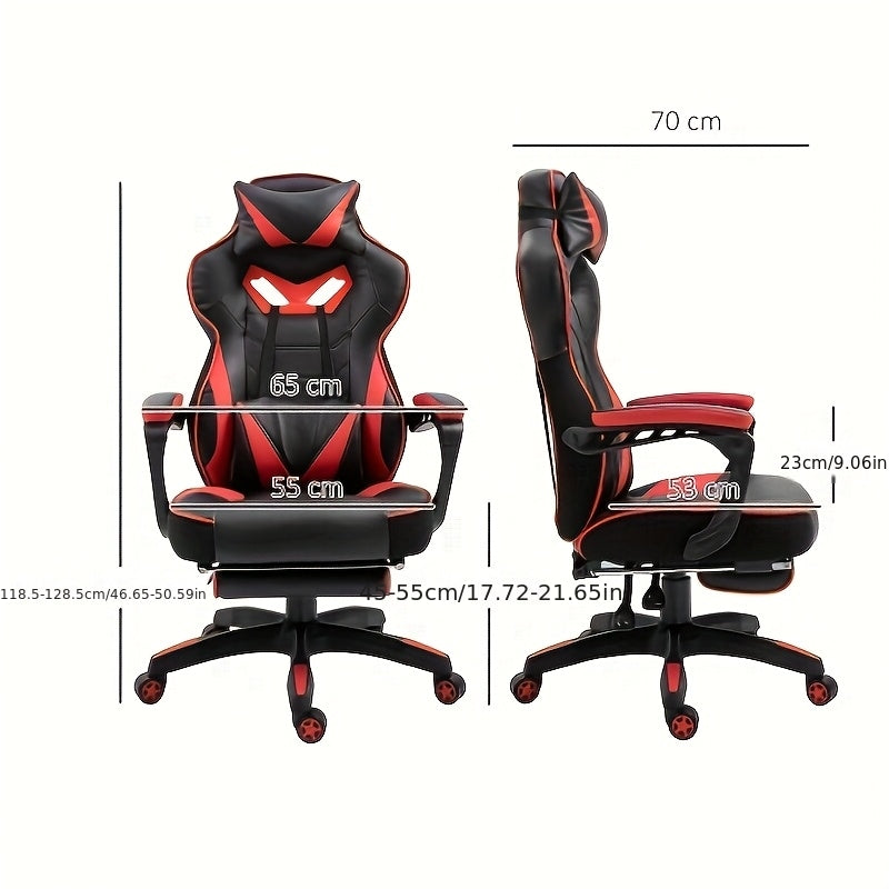 Gamingstoel – Gamestoel – Gaming Chair – Game Stoel – Bureaustoel – Ergonomisch – Verstelbare Hoogte – 360° Draaibaar – Handmatig Verstelbare Rugleuning – Zwart
