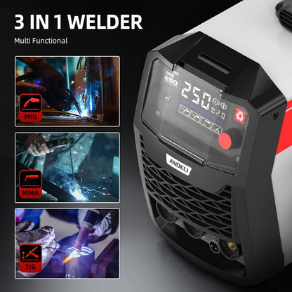 Lasapparaat – MIG Lasmachine – TIG Lasser – Elektrode Lasser – Inverter Lasapparaat – Gasloos Lassen – LED Display – 220V - Compact & Draagbaar