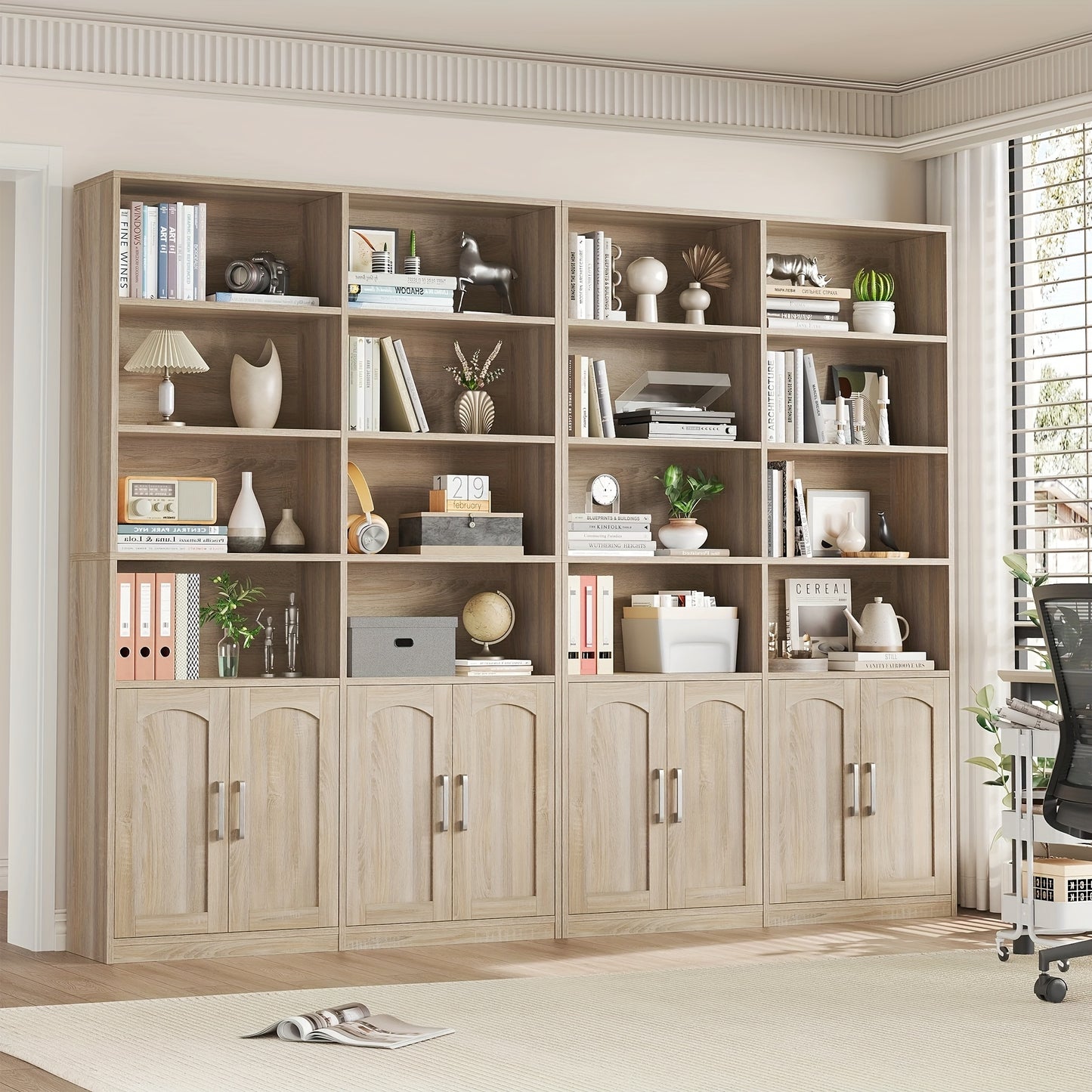 Boekenkast – Boekenkast – Opbergrek – Displayrek – Houten Plank – Wit – Groot Formaat 115x27x185,5 cm – Stevig MDF Met Anti-Valbeveiliging