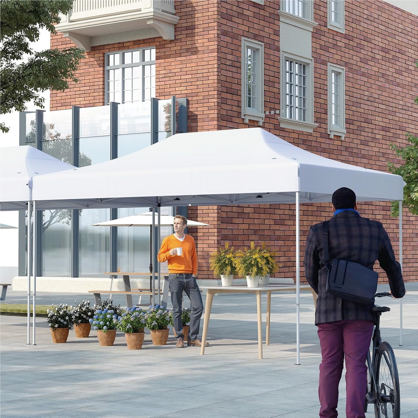Pop-up Pavilion – Tent – Partytent – Tuinpaviljoen – Opvouwbare Overkapping – 3 x 4,5 Meter – Waterafstotend Oxford Polyester – Verstelbare Hoogte met Draagtas en Wieltjes – Wit