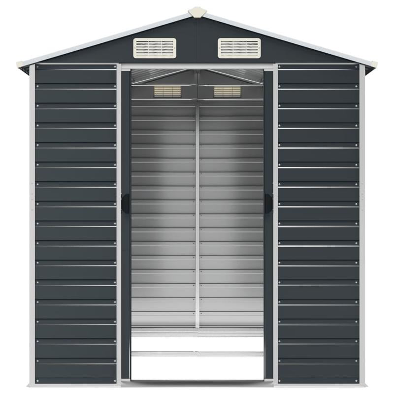 Large Heavy-Duty Metal Outdoor Storage Shed with Gabled Roof & Sloped Sides - Anthracite (Sier ) Temporary Removable Garden Organizer, 191x215x198cm, Durable Steel Construction for Backyard, Patio, or Garden Storage - Ideal f