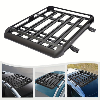 Dakkofferrek Aluminium – Dakmand – Bagagerek – Dakdrager – Universele Rooftop Cargo Basket – Zwart – 127x97 cm – Max 68 kg draagvermogen