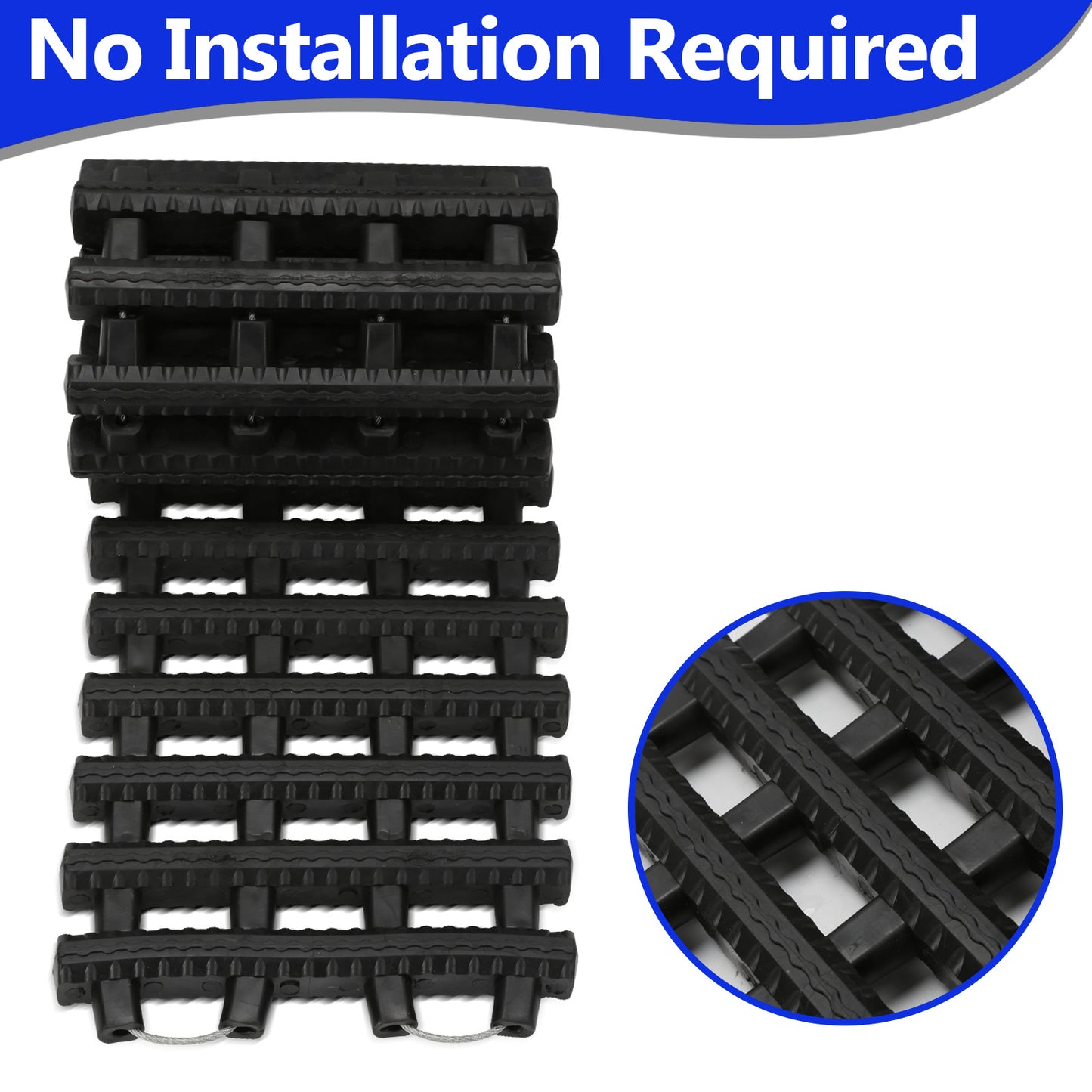 Sneeuwkettingen – Antislip Matten – Tractieplaten – Sneeuwsokken – Traction Mats – 100 x 21 cm – Versterkt Rubber Met Stalen Kabels