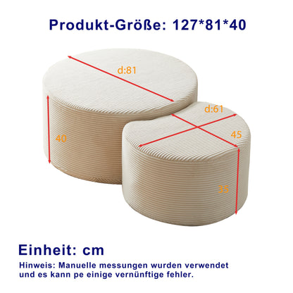 Bijzettafel – Koffietafel – Nachtkastje – Banktafel – Salontafel – Set van 2 Ronde Tafels – Bamboe Met Opbergruimte – Geen Montage – Duurzaam & Ruimtebesparend