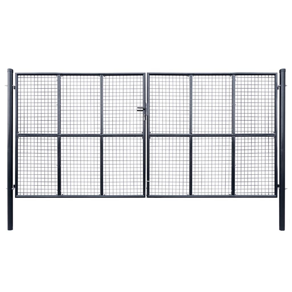 Tuinpoort – Tuindeur – Schuttingpoort – Hekpoort – Poortdeur – Gegalvaniseerd Staal – 400x200 cm – Roestbestendig Poedercoating