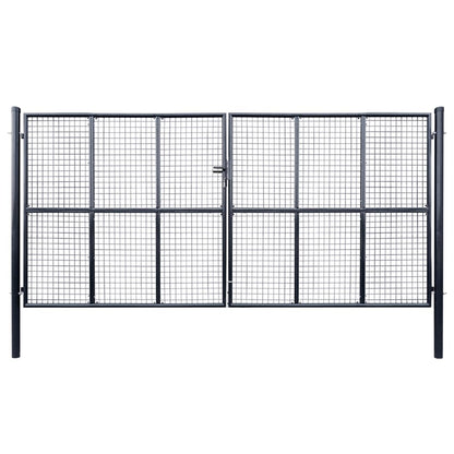 Tuinpoort – Tuindeur – Schuttingpoort – Hekpoort – Poortdeur – Gegalvaniseerd Staal – 400x200 cm – Roestbestendig Poedercoating