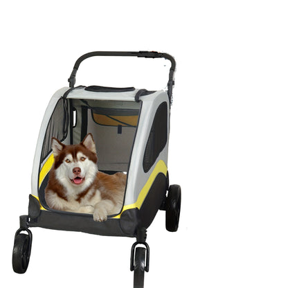 Hondenbuggy – Hondenkar – Hondenwagen – Huisdierenbuggy – Wandelwagen – Eén Klik Inklapbaar – Stevig Metalen Frame