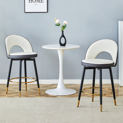 Barkruk – Barstoel – Barstoel Met Rugleuning – Keukenstoel – Barstoelen – 360° Draaibaar – Stevig Metalen Frame – Ruimtebesparend Design
