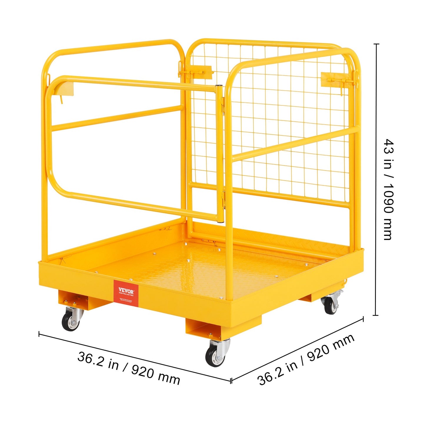 Heftruckbak – Vorkheftruck Werkplatform – Vouwbaar Werkplatform – Veiligheidskooi – Heftrucksteiger – Veilig Werken Tot 545 Kg – Gegalvaniseerd Staal Met Antislipvloer