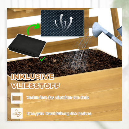 Verhoogde Tuinbak – Plantenbak – Kruidenbak – Moestuinbak – Balkonbak – Bruin – Massief Hout – Weerbestendig Met 3 Laden En Klimrek