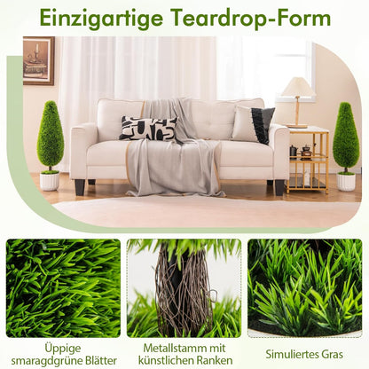 Kunstcipres – Kunstboom – Kunstplant – Sierplant – Kamerplant – Set Van 2 – 90 cm Hoog – Zonbestendig PE Materiaal
