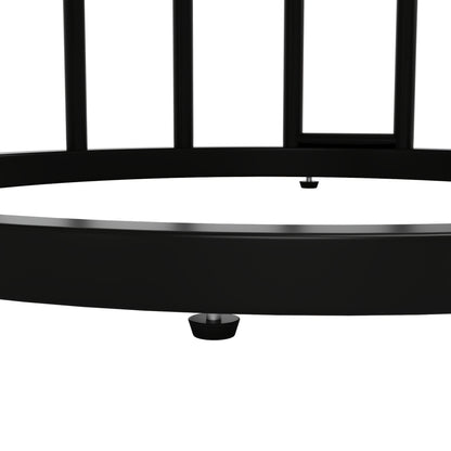 Contemporary Black Metal Dining Table with Storage Dome, 80x80x76cm - Round Kitchen & Coffee Table for 4, MDF Marble Top, Elegant Design for Living Room or Dining Room, Dining Table Decor, Sleek Table Base, Smooth Surface