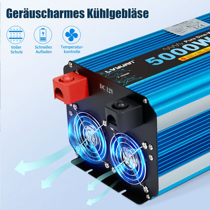 Zuivere Sinusgolf Omvormer – Stroomomzetter – Converter – Inverter – Spanningsomzetter – 12V 5000W – 10000W Piekvermogen – Afstandsbediening & LED-Display