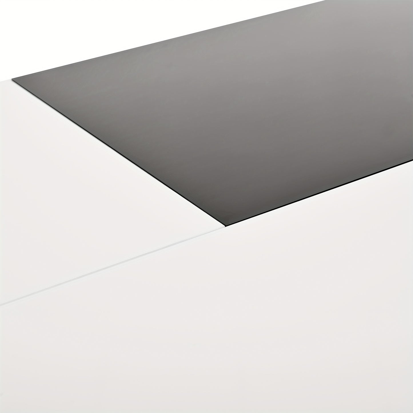 Modern Metal Coffee Table with Retractable Black & White Glossy Top & Hidden Storage - Easy Assembly, Space-Saving Design, Durable Metal Construction for Contemporary Living Room Furniture, Minimalist Center Table for Apartme