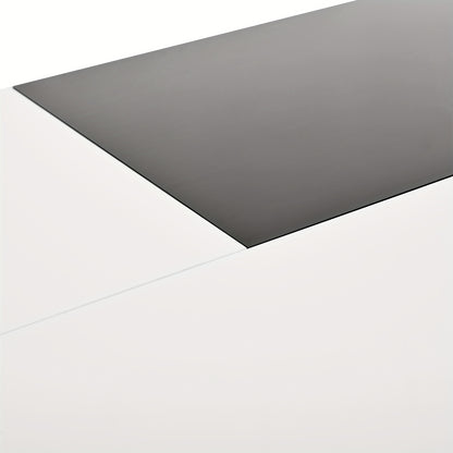 Modern Metal Coffee Table with Retractable Black & White Glossy Top & Hidden Storage - Easy Assembly, Space-Saving Design, Durable Metal Construction for Contemporary Living Room Furniture, Minimalist Center Table for Apartme
