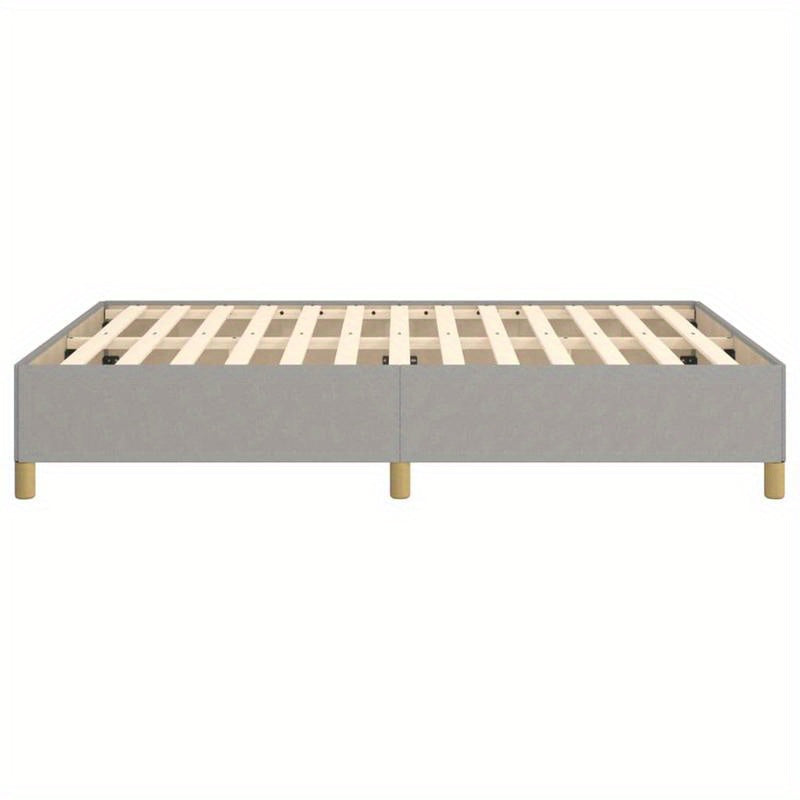 Contemporary Wooden Bed Frame with Grigio Chiaro 140x200cm Tissue - Removable Mattress, All-Season Comfort, Easy Assembly, No Power Needed, Modern Minimalist Design for Small Spaces, Bed Frame for Bedroom, Spacesaving Furnitu