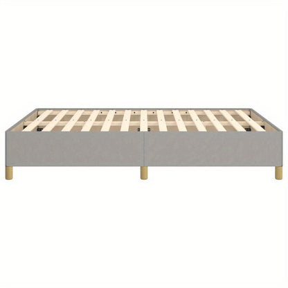 Contemporary Wooden Bed Frame with Grigio Chiaro 140x200cm Tissue - Removable Mattress, All-Season Comfort, Easy Assembly, No Power Needed, Modern Minimalist Design for Small Spaces, Bed Frame for Bedroom, Spacesaving Furnitu